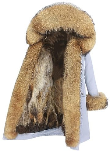 OFTBUY Parka impermeable x-long, abrigo de piel auténtica, chaqueta de invierno para mujer, capucha de piel de zorro Natural, ropa de calle desmontable cálida