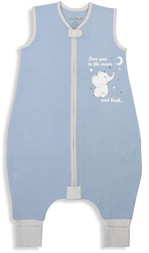 Baby Schlafsack mit Füße 1.0 TOG, Ganzjahres Schlafsack, Bio-Baumwolle Baby Schlafsäcke ohne Ärmeln Babyschlafsack mit Beinen für Säugling Kinder Junge Mädchen, 1er Pack, 100cm (Baby Höhe 110-120cm)