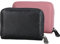TRKETK 2 Pièces Porte-Cartes de Crédit, Portefeuilles en Cuir pour Cartes de Crédit avec Zip 11 Emplacements pour Cartes Crédit Portefeuille Blocage RFID pour Hommes et Femmes (Noir + Rose)