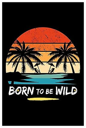 FISH DRAGATE Motivierendes Leinwandposter mit Zitat Born To Be Wild Freedom für Wohnzimmer, Büro, Heimdekoration, moderne Wandkunst, Geschenk, ungerahmt 40 x 60 cm