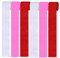 Vsosfiza 6er Set Rot, rosa und weiß Krepppapier Bänder Party Dekoration(4.5 cm x 25 m)