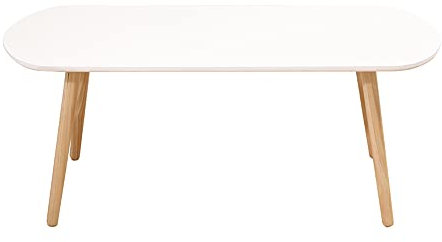 HUOLE Table Salle à Manger Rectangulaire Scandinave Design Bois pour 4 a 6 Personnes Blanche 110 * 50 * 45cm-Blanc