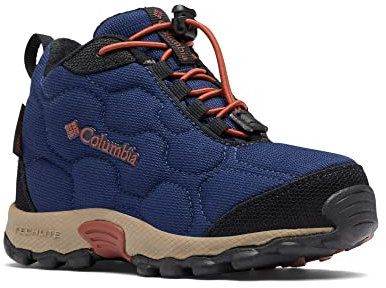 Columbia Firecamp Mid 2 WP, Stivali da neve impermeabili Unisex - bambini e ragazzi, Blue Shadow/Rusty 2024 , 26 EU