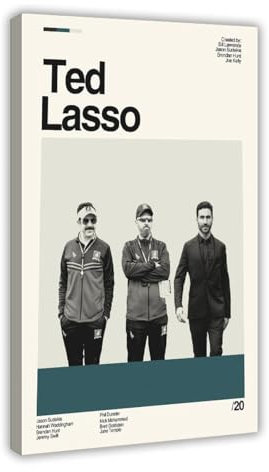 ZOLULA Ted Iasso minimalistisches Poster auf Leinwand, Schlafzimmer, Dekoration, Sport, Landschaft, Büro, Raumdekoration, Geschenk, Rahmenstil, 50 x 75 cm