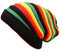 FSSTUD Gestreifte Beanie-Mütze, bunte Strickmütze, lockere Beanie, Mütze, Baggy-Wintermütze, weiche Strickmütze, übergroße Slouch-Mütze, bunt, 28 x 23 cm