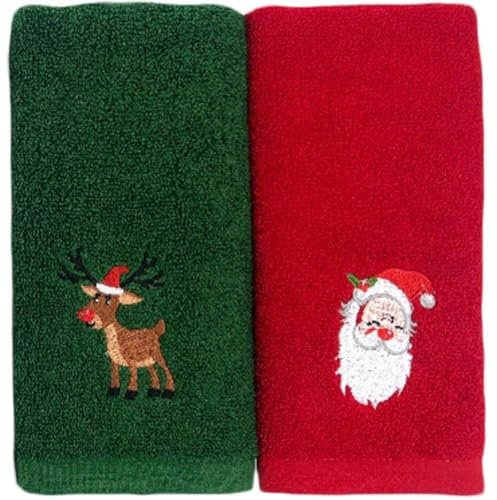 2pcs Weihnachtshandtücher Weihnachtsbad Handtuch Für Handgesicht Fitnessstudio Weihnachten Urlaub Party Home Geschenk Badezimmer Dekoration Rotes Grün