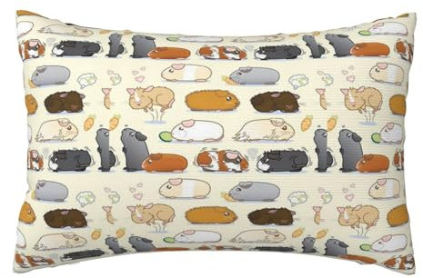 Kissenbezug, dekorativer Überwurf-Kissenbezug, weiche Kissenbezüge 50 x 76 cm für Schlafzimmersofa, Meerschweinchen-Parade
