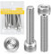 Viti a testa cilindrica M8 x 50 mm con esagono incassato, 10 pezzi, Caianwin DIN 912 in acciaio inox (A2 V2A) per macchine industriali, veicoli a motore, edilizia