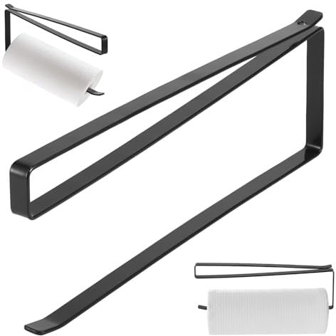 Kitchen Roll Holder, 10 x 3 Inches Under Cupboard Roll Paper Holder, Modern Paper Towel Holder for Kitchens, Bathrooms, Sinks, No Need to Drill Holes for Installation