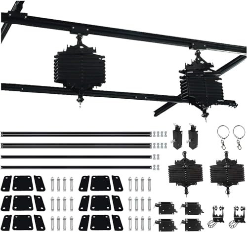 DATOUBOSS 2m x 2m Photo Studio Pantograph Ceiling Rail System 2.0M Studio Lighting Support Rail System 43-200CM Drop Pantograph Smallpox Rail Track Kit (2.0M×2.0M-B)