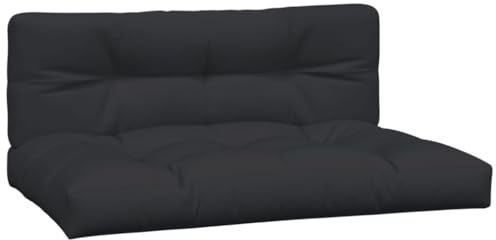 vidaXL Palettenkissen 2-TLG. Schwarz Stoff