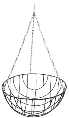 Wire Hanging Baskets 12 Inch (30cm) Hanging Planter for Indoor and Outdoor Use|Green Coated Steel Frame with Zinc-Coated Steel Chains|Ideal for Home Decor Garden Decoration|Pack of 2