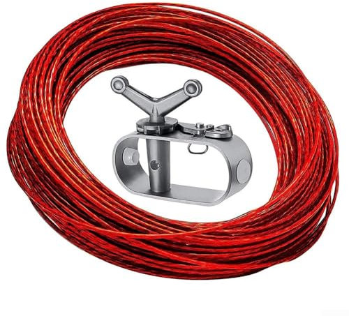 HEIBTENY Cable winch set for pool covers, safety rope tensioner for pool covers in winter, prevents water accumulation and dirt deposits (A)