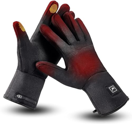 WEIVIOQ Guantes Calefactores con Forro para Hombres y Mujeres, Guantes Eléctricos Recargables, Guantes Térmicos de Invierno para Montar, Esquí, Snowboard, Senderismo, Ciclismo