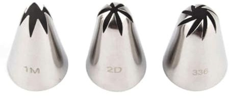 piping tips Piping Tips 3pcs / Set Stainless Steel Cake Piping Nozzles 1 M 2d 336 Cake Tips Set Cream Decoration Icing Piping Nozzle Reusable