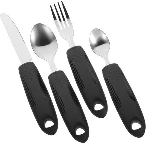 FRCOLOR Zitterbeweisiges Geschirr Aus Edelstahl Und Rutschfeste Griffe Einfacher Gebrauch Für Senioren Und Erwachsene