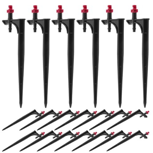 Lot de 40 émetteurs D'irrigation de Jardinage, Goutteurs D'irrigation Professionnels, Kit D'irrigation Goutte à Goutte, Goutteur D'irrigation en Plastique ABS avec(360 degrés avec tige d'insertion)