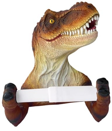 Fenteer Dinosaurierform Paperhandtuchhalter, Tissue Halter Aufbewahrungsorganisator, 3D -Toilettenpapier Lagerregal Wohnkultur für Duschbad, Braun