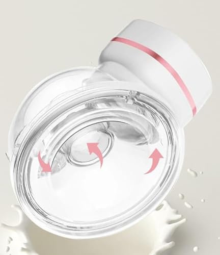Kidken Tire-lait mains libres, tire-lait portable de la bouche de bébé avec 5 modes et 15 niveaux, tire-lait électrique portable - bride 19/21MM (Rose et blanc,2pcs)