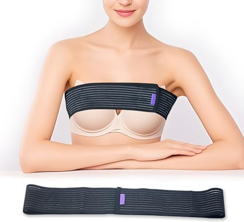Brust-Implantat-Stabilisator und Kompressionsband, Brustvergrößerungs- und Reduktionsgurt, Brustgurt, Sport-BH, Stützgurt, Einheitsgröße, Schwarz