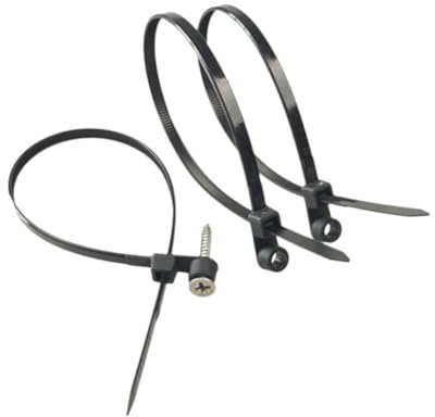 Fascette fermacavi, con montaggio a vite, 200 mm x 3,6 mm, multiuso, autobloccanti, in nylon, per la gestione dei cavi, fascette in plastica per casa, ufficio, giardino, officina