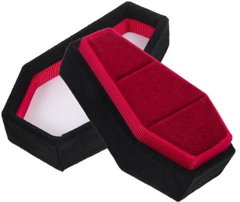 Alipis Halloween Sarg-förmiger Ringbox Tragbare Schmuckaufbewahrung Kreatives Ringdisplay Für Gothic-dekoration Für Schmuckliebhaber Geschenkkoffer