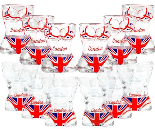 BSDLZCH 12 Pcs 30lm Heavy Base Bikini Shot Glasses Set | Funny Muscle & Bikini Art, Lead-Free Shot Cups for Vodka, Tequila & Spirits. Ideal for Stag Do, Hen Party & Home Bar