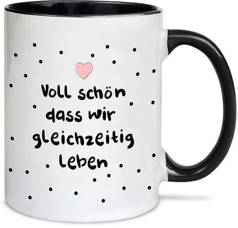 Geschenke für Freundin - tasse mit spruch “Voll schön dass wir Gleichzeitig leben” Geburtstagsgeschenk für Frauen - Personalisierte Geschenke für Beste Freundin,Geschenkideen für Frauen Mama Kollege