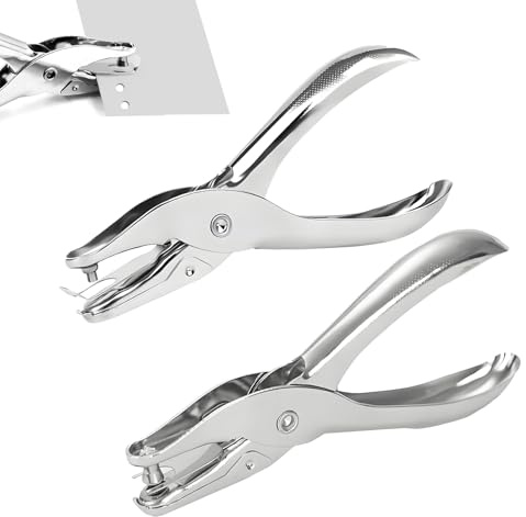 2 perforatrices 1 trou en métal, diamètres 3 mm et 6 mm | Pinces perforatrices pour papier, photos, cartes et étiquettes; deux tailles de trous pour bureau et loisirs créatifs.