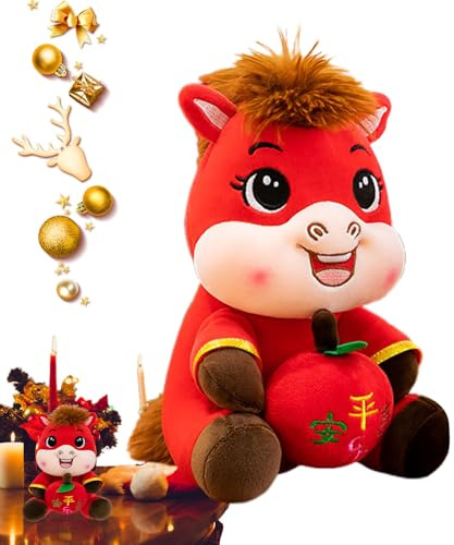 Stuffed Toy - Plush Toys 2026 Cartoon Doll Mascot, God Of Wealth Peace Mascot, Chinese New Year Decor Gift, Children's Room Bedside Table Sofa Party | Mascot Rag Doll F