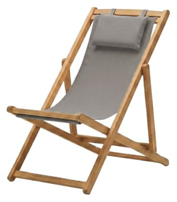Linxor – Tumbona Plegable de Madera, Hamaca de jardín y Playa, chilena reclinable 4 Posiciones – Lona de algodón 380 gsm