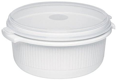 Emsa 450101200 Mikrowellentopf mit Deckel, 1 Liter, Kunststoff, Weiß, Micro Family