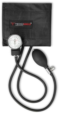 Tech-Med Standard Manual Blood Pressure Cuff | Precise Monitoring Blood Pressure Cuff Manual and Sphygmomanometer | Black Nylon BP Cuff Manual
