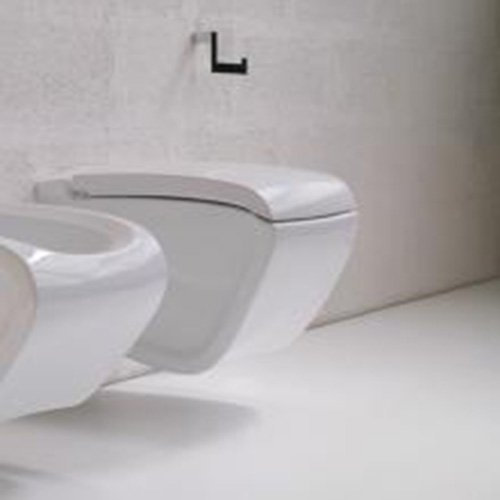 Art Ceram Toilette Suspendue, Cuvette WC Salle de Bain Suspendu Moderne Design Hi-Line en Céramique Complet de Tablette Frizionata