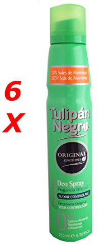 Tulipán Negro Original Deo Spray 200ml. Pack de 6