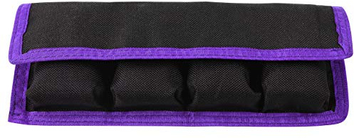 Meking DSLR Battery Case Holder Storage Bag (4 Pocket) for AA/AAA Battery and Canon LP-E6 LP-E8 LP-E10 LP-E12, Nikon EN-EL14 EN-EL15, Sony NP-FW50 NP-F550 NP-FM500H (Purple)