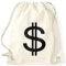 MoonWorks® Turnbeutel Dollar-Zeichen Symbol Money Bag Geldsack Natur Unisize