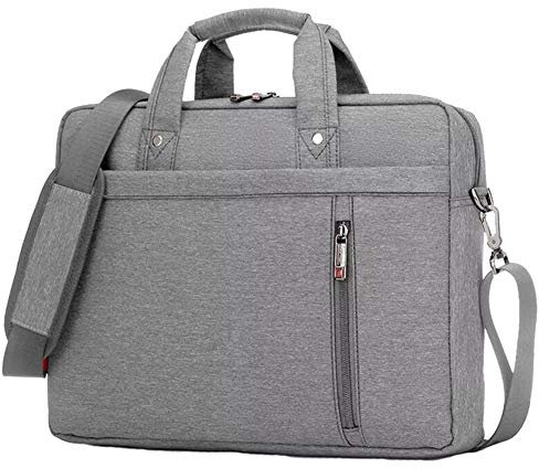Soft Nylon Shockproof Laptop Messenger Bag Briefcase with Multiple Pockets Handles and Detachable Shoulder Strap for 14 Inch Netbook/Chromebook/Tablet, Version 1 Grey