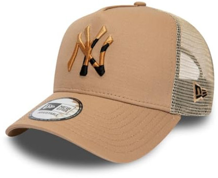 New Era Adjustable Trucker Cap - CAMO Fill NY Yankees beige