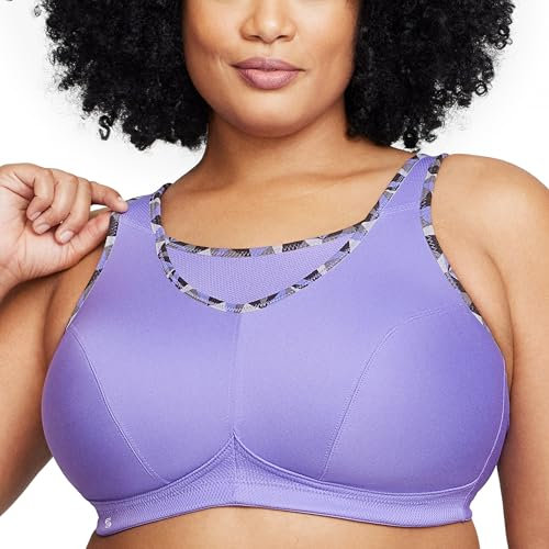 Große Größen Plusgröße Bustier Sport-BH mit bestem Halt ohne Bügel Nr. 1066, Lila, 105D