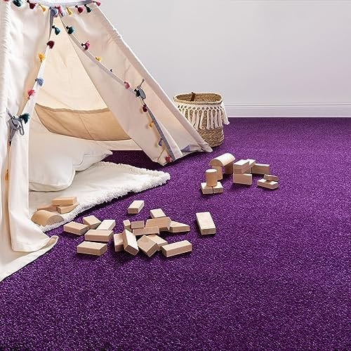 Steffensmeier Teppichboden Cambridge Young Meterware | Auslegware für Kinderzimmer Wohnzimmer Schlafzimmer | Lila, Größe: 100x300 cm