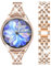 DEALELE Bracelet compatible avec Samsung Galaxy Watch Active 2 40 mm/Active 2 44 mm, 20 mm Bracelet en acier avec strass et diamant en acier avec coque de protection de rechange pour homme et femme,
