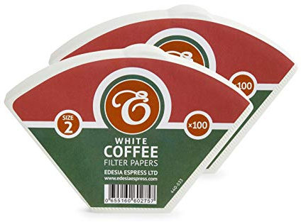 EDESIA ESPRESS – 200 Kegelförmige Kaffeefilter aus Papier – Kaffeefilter Nr.2 für Manuelle Kaffeemaschine, Pour-Over und Sanftes Brühen – Größe 2 Weiß