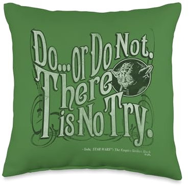 Star Wars Yoda Do Or Do Not There is No Try Throw Pillow, 16x16, Multicolor