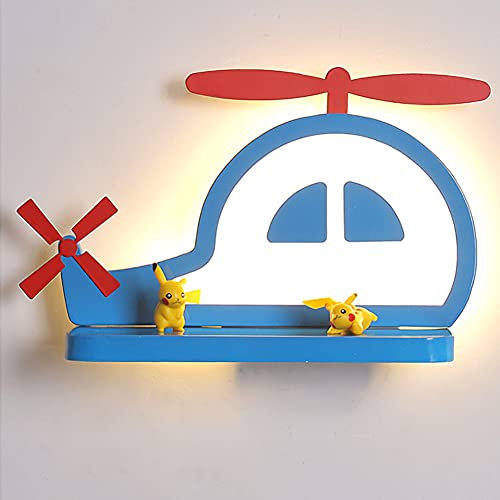 Modern LED Wandlampe Innen Dimmbar Wandleuchchte Kinderzimmer Flugzeug Mit Ablage Aus Holz Kinder Schlafzimmer Nachttischlampe Flurlampe 12W Madchen Junge Kinderzimmer Deko Lampe