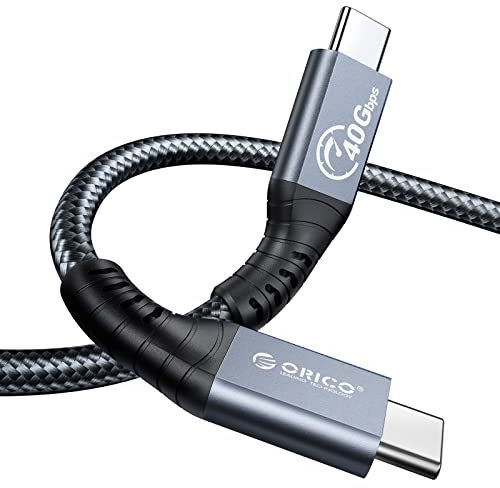 ORICO Thunderbolt 4 Cable, USB4 Cable Supports Compatible with Thunderbolt 3 with PD 100W (20V/5A), 40Gb data transmission, 8k@60Hz (Two Displays 4k@60Hz) for Phones, Tablets and Laptops(0.3M)