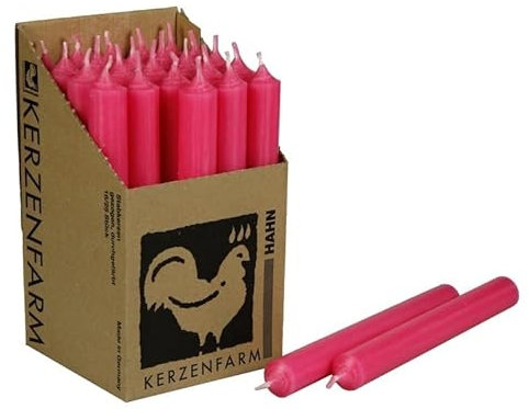 Stabkerzen 10 Stück Tafelkerzen durchgehend gefärbt Spitzkerzen für die Tisch-Deko zur Hochzeit Weihnachten & Party Farbe: Pink/Fuchsia/Magenta Höhe:18cm