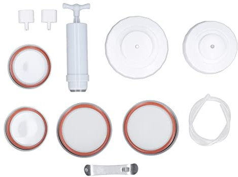 Sellador Al Vacío de Tarros, Kit de Sellador Al Vacío para Tarros de Boca Ancha Y Boca Regular, Sellador de Tarros de Conservas Mason con Manguera de Accesorios, Abrebotellas Y Bomba de Vacío