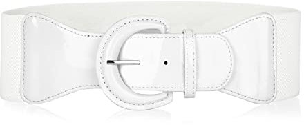 LEACOOLKEY Frauen Bow Knot Elastischer Taillengürtel für Kleid, Vintage Stretchy Wide Bund Cinch Gürtel mit Druckknopfschnalle