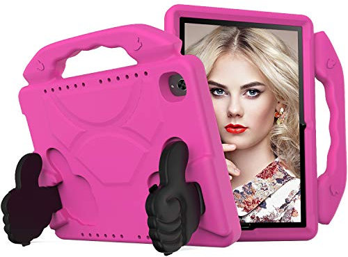 QYiiD Funda para niños Huawei Mediapad M6 10.8, apta para niños, ligera, no tóxica, EVA, a prueba de golpes, con asa y soporte para tablet Huawei Mediapad M6 10.8 2019, color rojo rosa